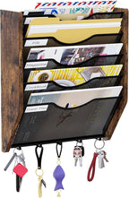 PAG-Mass Wall File Organizer With Hooks, 5 Tier Mesh Mail Organizer Wall Mounted,Hanging File Organizer,Magazine Holder for Documents,Magazine,Literature,File,Mails,Envelopes