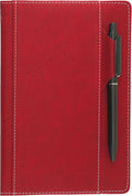 SLFreMint Premium Hardcover Notebook with Pen and Pen Holder Clip, Card Pockets, 240 Pages, College Ruled, 80GSM, Leather Note Book for Work, Study, Diary and Other Scenarios, Suitable Journal for Both Men and Women
