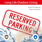 2 Pack Reserved Parking Signs,12x6Inch Aluminum Reserved Sign, UV Protected and Weatherproof, Durable Ink, Easy to Install and Read, Indoor/Outdoors Use