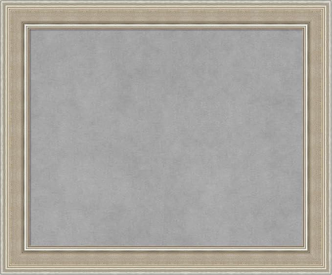 Amanti Art Silver Framed Magnetic Board 20x24 Small Vision Board for use with Magnets, 100% Metal Sheet to Display Items as Office Decor or for Home Organization in mudroom, Kitchen or Kids Room