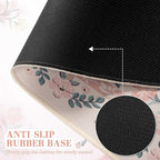 iCasso Pink Floral Desk Mat, Desk Pad, XXL Large Mouse Pad, Anti-Slip Big Mousepad with Stitched Edges, Computer Mouse Pads for Desktop for Women(Pink)