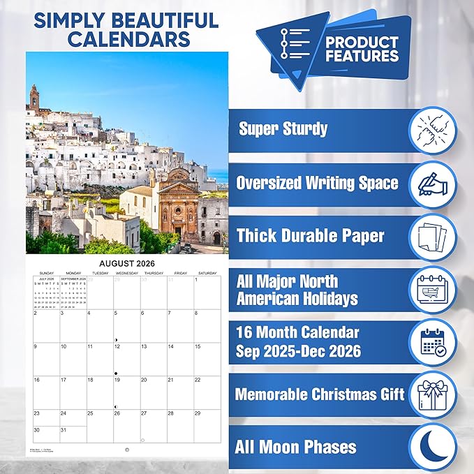 2026 Italy Monthly Wall Calendar | Travel Calendar 2025-2026