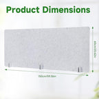 2 Pack Desk Privacy Panel 59" x 23.6" Acoustic Divider Panel Portable Desk Partition Desk Divider Noise Visual Isolate Table Divider for Student Study Reception Area Office Library