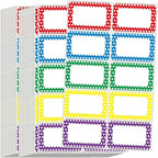 L LIKED 400 Stickers - 3.5" x 2.25"Colors Plain Name tag Labels with Perforated Line for School Office Home (Star - 400 Labels)