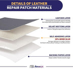 Leather Repair Patch Tape Kit, Self Adhesive Leather Repair for Furniture, Couch, Sofa, Car Seats,Office Chair,Vinyl Repair Kit.60inx16in