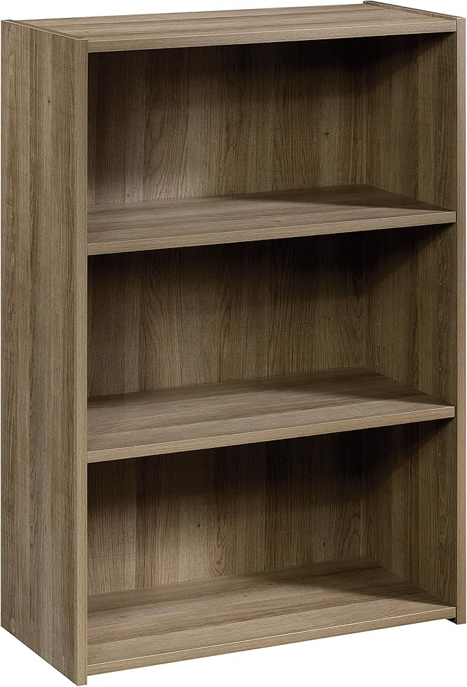 Sauder Beginnings 3-Shelf Bookcase, Bookshelf with Adjustable Storage Shelves, in Summer Oak