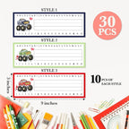 Name Tags for Classroom Desks, Truck Theme Students Name Plates, Truck Bash Labels for School Students Desks, Teaching Supplies, Back to School Decor, 30 Pack (04)