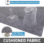 Drymate Premium Luxury Shelf & Drawer Liner, Thick Cushioned Fabric, Non-Adhesive, Absorbent, Waterproof, Slip-Resistant, Liners for Kitchen Cabinets, Cupboards(USA Made)(12”x59”)(24-Pack)(Light Grey)