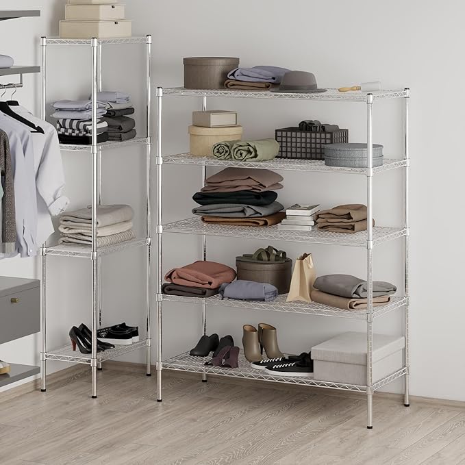 Regal Altair 21" Deep x 48" Wide x 64" Height Wire Shelving Kit | 5-Tier | NSF Commercial Storage Rack Unit