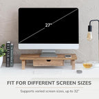 Anji Mountain Monitor Stand - Desktop Organizer & Laptop Riser, Ergonomic Monitor Riser, Space-Saving Monitor Stand for Desk, Durable Construction, Easy Assembly, Ideal for Home & Office,Natural