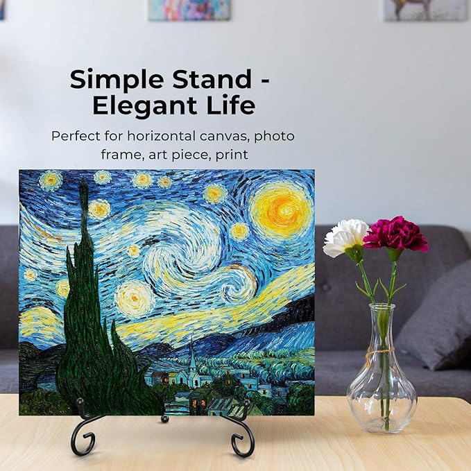 TR-LIFE Plate Stands for Display - 10 Inch Plate Holder Display Stand + Metal Easel Stand for Picture Frame, Decorative Plates, Book, Photo, Collectibles (2 Pack)