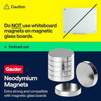 GAUDER Magnets for Whiteboard, Fridge & Bulletin Board - Strong Round Magnetic Discs - Black Magnets for Crafts (62 Pieces - 0.7" x 0.2")