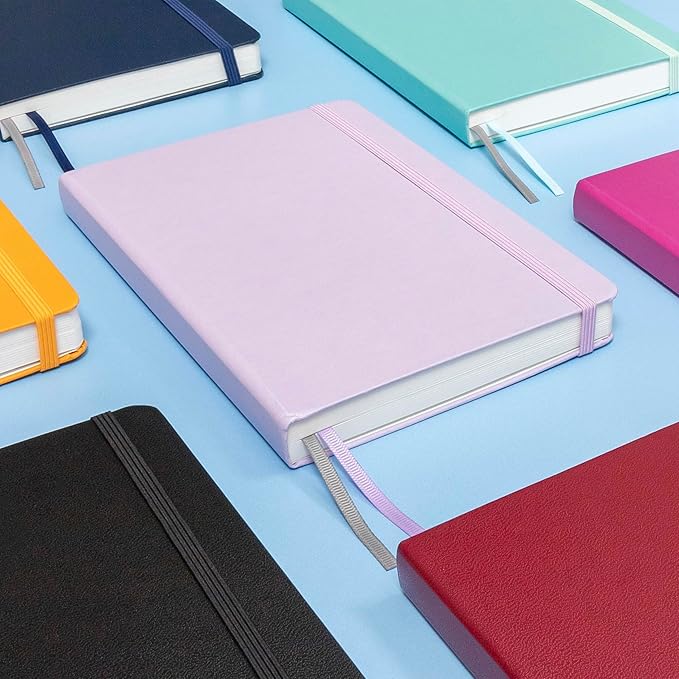 PAPERAGE Lined Journal Notebook, (Navy), 252 Pages, Medium 5.6 in x 8 in - 100 GSM Thick Paper – Hardcover Journaling Notebook for Work, School & Note Taking