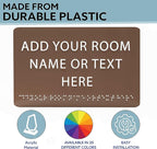 ADA CENTRAL SIGNS - 9" X6" Personalized Custom Sign - ADA Compliant Tactile Graphics Grade 2 Braille Text Acrylic Wall Signs - Add Your Room Name Text Sign for Home School Office Business Workplace