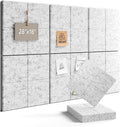 Fluxynara Felt Bulletin Board Tiles -28"x18" Cork Board Alternative for Office Decor, Push Pin Board Wall Organizer 6-Pack-Marble Gray