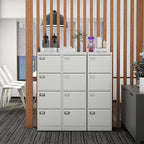 Fesbos File Cabinets - 4 Drawers Vertical 17.8" Deep Lockable Filing Cabinet - White Metal Storage Cabinets for Home Office to Hanging Files Letter/Legal/F4/A4 Size