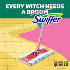 Swiffer Sweep and Mop Deluxe, Limited Edition Pink Wicked: for Good, 2-in-1 Floor Mopping and Sweeping Kit, 1 Sweeper Device, 5 Heavy Duty Dry Sweeping Cloths, 3 Heavy Duty Wet Mopping Cloths