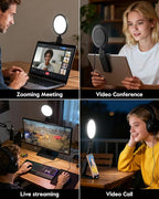 Computer Zoom Lighting for Video Conference, 5" Eye-Caring Ring Light with 50 Modes CRI>97.8, 3000K-6500K for Video Recording/Streaming/Selfie, Desk Lights for Phone/Laptop/Webcam/Monitor