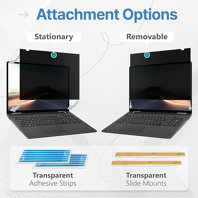 VINTEZ [2 Pack] 14 Inch 16:9 Privacy Screen for Computer Monitor and Laptop - Anti Glare Protector Film Blue Light Filter Eye Protection - Computer Screen Privacy Shield