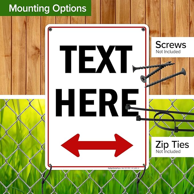 Custom Arrow,Custom Directional Sign, Two Way Arrow,10x14 Inches, Rust Free .040 Aluminum, Fade Resistant, Made in USA by My Sign Center