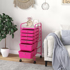 Giantex 6 Storage Drawer Cart Rolling Organizer Cart for Tools Scrapbook Paper Home Office School Multipurpose Mobile Utility Cart (Macaron)