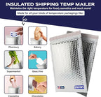 300-Pack Insulated Silver Thermal Bubble Mailers 18 x 23 - Waterproof Metallic Foil Self-Sealing Padded Envelopes for Cold Shipping, Perishables, Food, Cosmetics, Pharmaceuticals