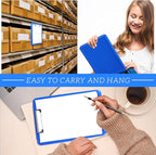 Ireer 12 Pcs Plastic Clipboard with Storage Heavy Duty Portable Writing Boards for 150 Sheet A4 Paper with Pen Holder Large Capacity Clipboards for Nurse Teacher Student Classroom Office(Blue)