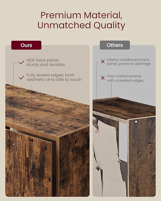 VASAGLE Custos Collection - Bookshelf, Bookcase, Cube Shelf with 8 Compartments, 9.4 x 25.8 x 51 Inches, Storage Shelf, for Living Room, Home Office, Dining Room, Rustic Brown ULBC424K01