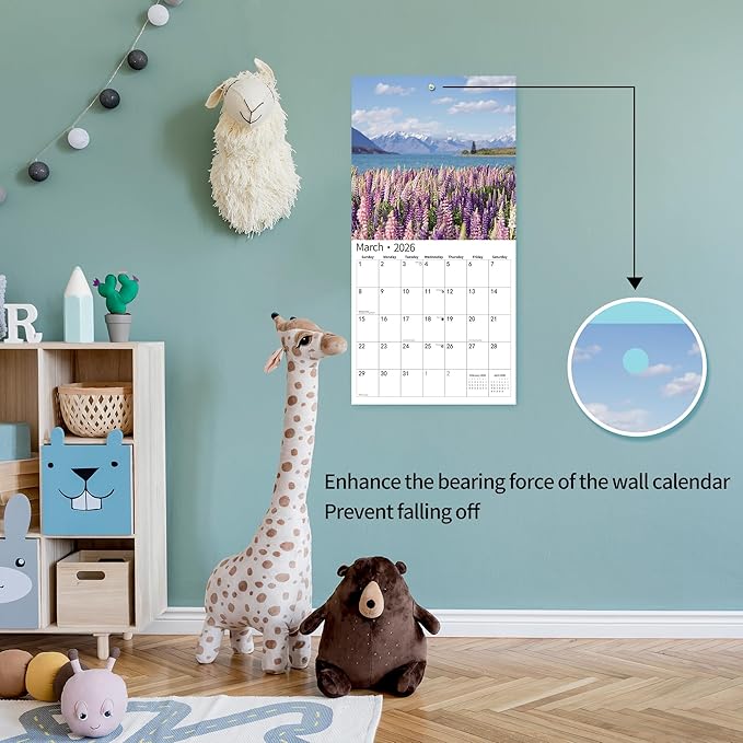 2026 Wall Calendar,14 Monthly Wall Calendar Beautiful World Nov. 2025 - Dec. 2026, 12" x 18.2" Opened,Full Page Months Thick Paper for Gift Calendar Organizing & Planning