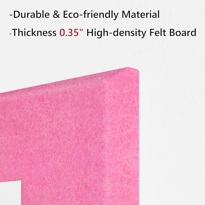 Neatsure Large Cork Board for Wall, 36" x 24" Bulletin Board with Pushpins, 6 Panels Felt Tiles Tack Push Pin Board for Office, Pink