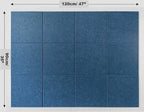 DECORITA Blue Felt Notice Board 47"x35" | Large Cork Bulletin Board Alternative for Office, Home & Classroom | Felt Wall Tiles (12-Pack) | Blue Classroom Decor Office Supplies | Ocean Blue