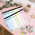 Desk Calendar 2026, With 3 sticker, 18 Month Wall Calendar Running to June 2027-17" x 12" Desktop/Wall Monthly Calendar for Homes, School & Office