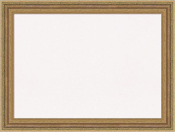Amanti Art White Cork Board for Wall, 25x33 Vision Board with Gold Frame, Medium Corkboard Office Decor for Home Organization, Traditional Corkboard Pinboard to Display Items for Home Organization