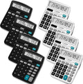 Flutesan 8 Pack Calculator Bulk 12 Digit Solar Power Calculator Solar and Battery Dual Power Desktop Calculators with Big Buttons and Large Display Handheld Calculators for Office, Home, School