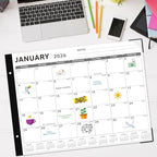 Desk Calendar 2026, KOPEESY 22" x 17" Large Desk Calendar, 18 Mouths From January 2026 to June 2027, Desktop Calendar with Notes and Thick Paper for Home, Office and School