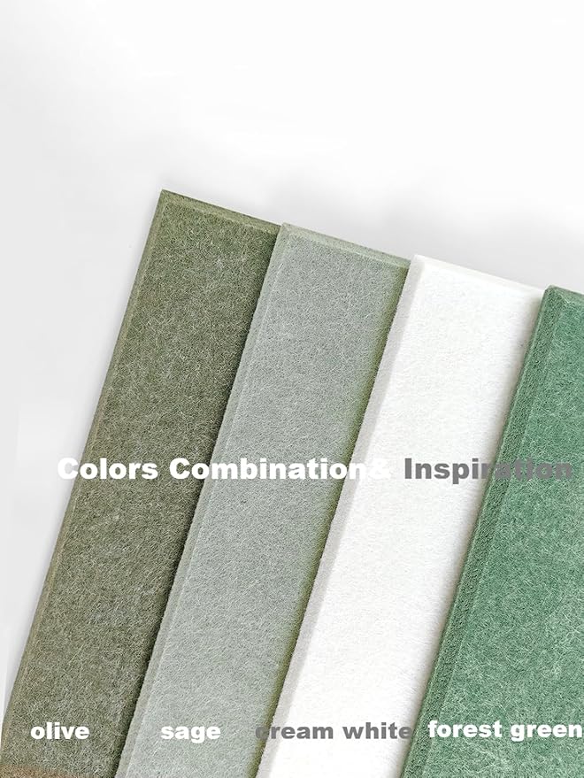 DECORITA Green Bulletin Board | Cork Boards for Walls | Felt Cork Board for Office, Home & Classroom | Green Office Classroom Supplies | Felt Wall Tiles (12-Pack) | Olive