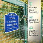 Custom Decorative Outdoor Metal Sign - Personalized Aluminum Driveway Sign, Waterproof, Made in USA - Design 1 Blue Steel 8x8 In