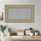 Amanti Art Silver Framed Magnetic Board 19x31 Small Vision Board for use with Magnets, 100% Metal Sheet to Display Items as Office Decor or for Home Organization in mudroom, Kitchen or Kids Room