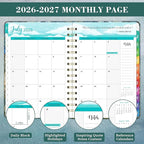 Planner 2026-2027 - Academic Planner 2026-2027, Jul. 2026 - Jun. 2027, 26-27 Planner Weekly and Monthly with Tabs, 6.3" x 8.4", Hardcover with Back Pocket + Twin-Wire Binding - Oil Painting