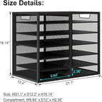 PAG Mass Mail Holder, Adjustable Countertop Literature Organizer, Student Mailbox, Desktop Bill Paper Organizer, 12 Compartments, Black