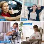 Lofty Aim Memory Foam Lumbar Support Cushion Relieves Lower Back Pain for Car Seat, Office Chair, and Wheelchair, 4D Mesh, Brown