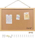 Yunihome Cork Bulletin Board, 13.3x17.8 Inches Hanging Cork Board Wooden Framed with Pins for Wall, Dorm Room, Office, Home Decor – Natural Cork & Black Frame