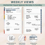 bloom daily planners 2026 Planner (January - December) Calendar Year Organizer - 5.5” x 8.25” - Weekly & Monthly Agenda Book with Stickers & Bookmark - Brilliant Brushstrokes