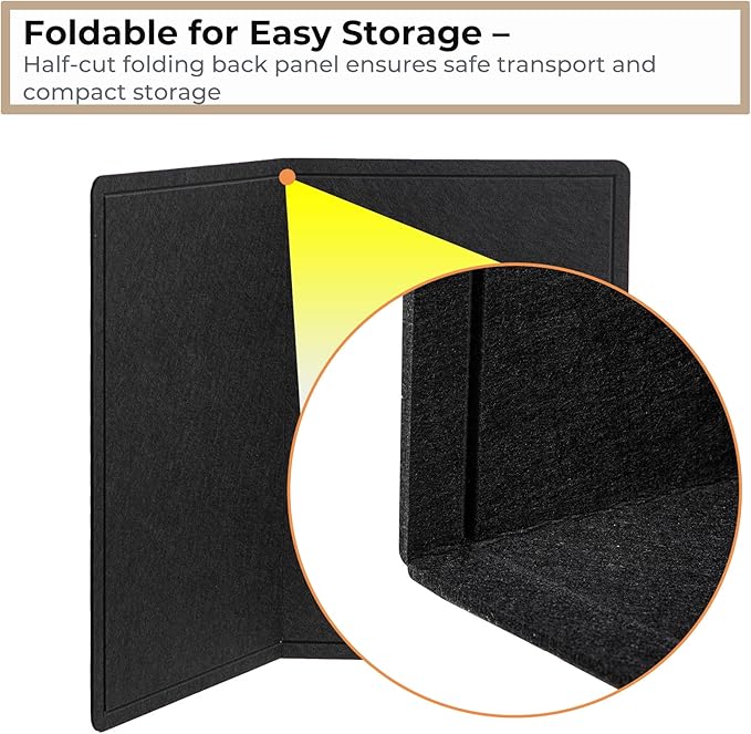 DexBoard 60 x36 inch Large Bulletin Board for Wall | Felt Pin Board with 30 Push Pins | Foldable Picture Display Board for Home, Office & School | Self-Adhesive Mounting (Black)