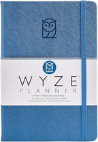 Wyze Planner Undated Daily Planner – 1-Year B5 Productivity Organizer with Two-Page Weekly Spread, Goal Setting, Habit Tracker, Weekly & Monthly Pages – Hardcover Time Management Notebook (Blue)