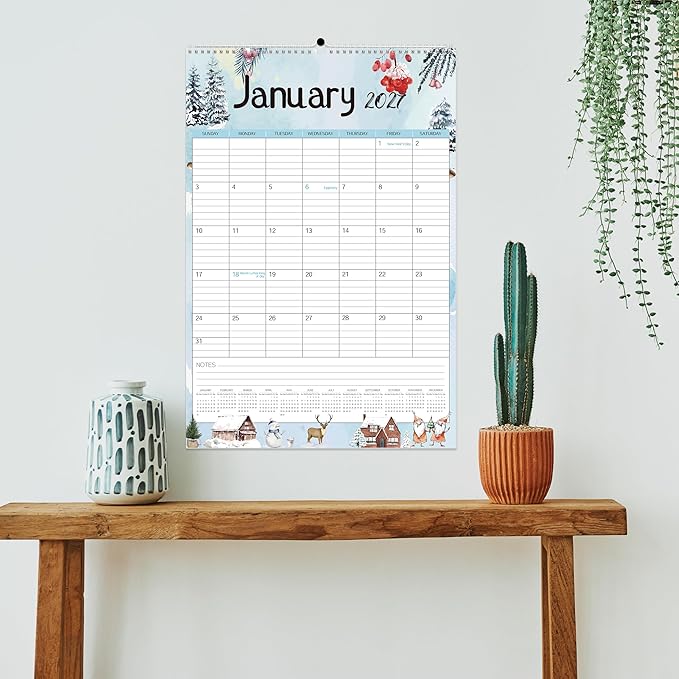 GuassLee Large Wall Calendar 2026-2027,24-Month Vertical Wall Calendar Runs from Jan. 2026 to Dec. 2027, 22"x15" Hanging Monthly Planner with Thick Paper Watercolor Design for Easy Organizing