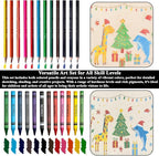 Fuxi Art Supplies for Kids 9-12, Stocking Stuffers | Art Set with 60-Sheet (73lb/120gsm) Sketch Book for Kids Ages 8-12, Jumbo Colored Pencils & Crayons | Ideal Christmas Gifts for Grandkids.