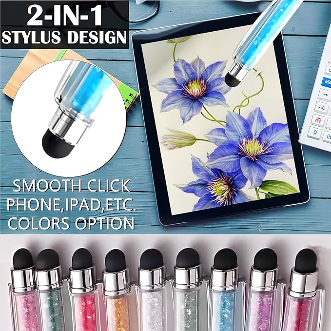 Customized Pens with Name/Logo - Touch Screen Stylus Ballpoint Pen, Perfect for Weddings, Business & Personalized Gifts (Yellow,10)