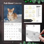 MICASA PRESS Corgi Puppies 2026 Wall Calendar 12 Month | 12" x 24" Open | Thick & Sturdy Paper | Holiday Gift | Cute Puppy Dog Calendar 2026