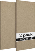 Olanglab Acoustic Panels 2 Pack, 48''x24'' Large Sound Panels, Fabric Wrapped Sound Proof Foam Panels for Walls, Sound Absorbing Panels for Recording Studio Acoustical Treatments (Khaki)